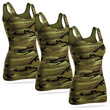 Zestaw 3 sztuk damskich topów militarnych - jungle camo
