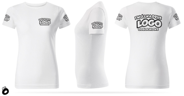 Damska bawełniana koszulka T-shirt z własnym nadrukiem - kolor biały