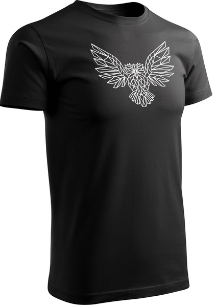 Koszulka T-shirt z myśliwskim nadrukiem geometrycznym Sowa