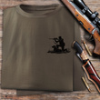 Myśliwska koszulka bawełniana T-shirt kolor brązowy mały nadruk - MYŚLIWY z WYŻŁEM