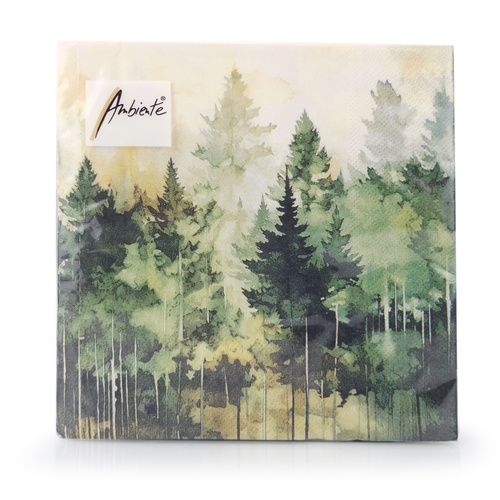 Papierowe serwetki myśliwskie wzór LAS 33x33cm - 20 sztuk