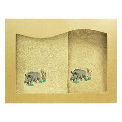 Komplet ręczników beżowych – Dzik