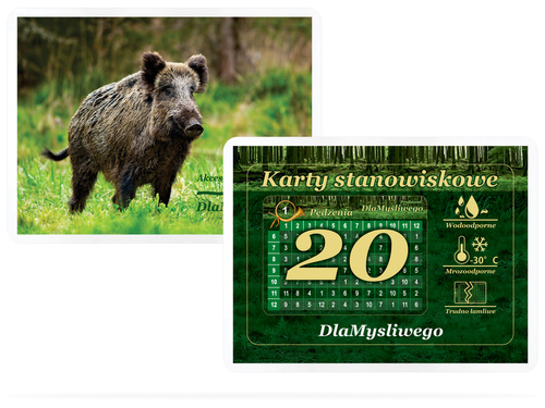 Komplet karnetów stanowiskowych dla 20 myśliwych – Dzik