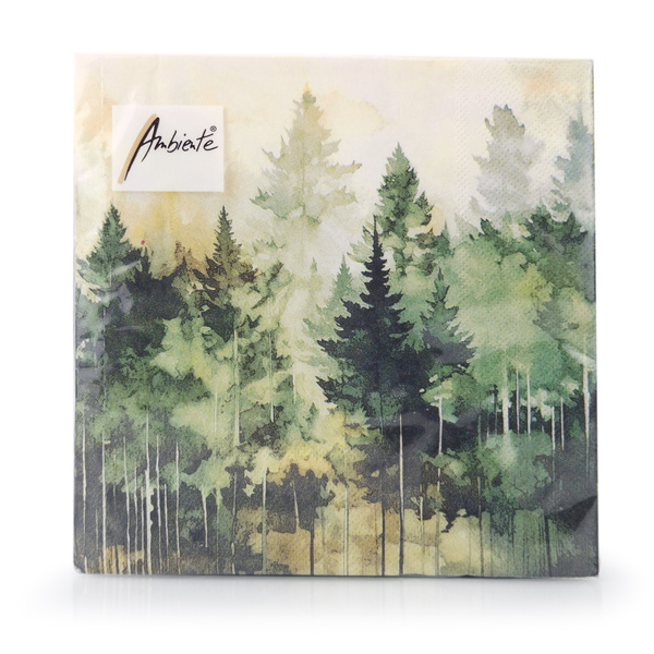 Papierowe serwetki myśliwskie wzór LAS 33x33cm - 20 sztuk