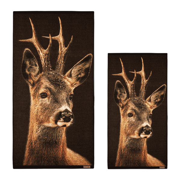 Komplet myśliwskich ręczników bawełnianych Zwoltex - Rogacz - 50x100cm + 70x140cm