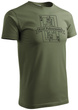 T-shirt khaki nadruk KRÓL POLOWANIA