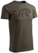 Koszulka T-shirt z myśliwskim nadrukiem geometrycznym Dzik