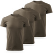 Zestaw bawełnianych koszulek gładkich BRĄZOWYCH - 3 PAK