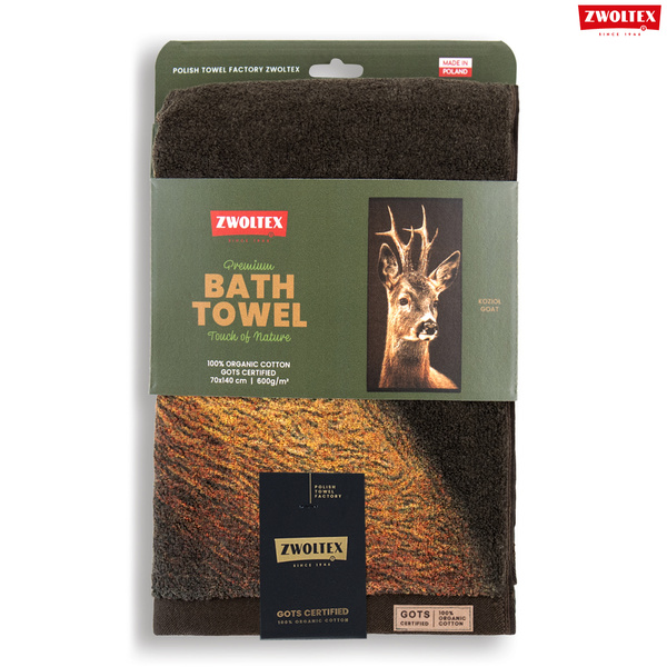 Myśliwski ręcznik bawełniany firmy Zwoltex - wzór Rogacz - 70x140cm