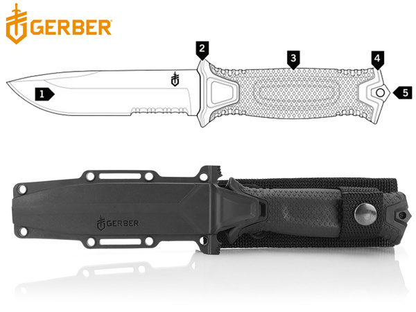 Nóż taktyczny z głownią stałą GERBER Strongarm SE black