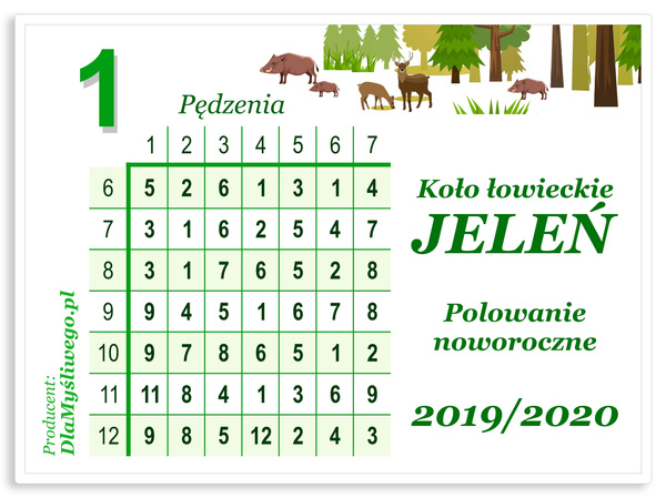 Karnety z wzorem indywidualnym – 20 myśliwych
