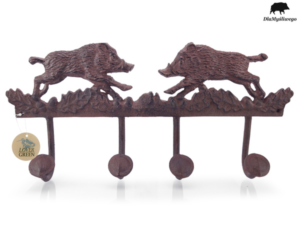 Wieszak na ubrania poczwórny - myśliwski wzór DZIKI