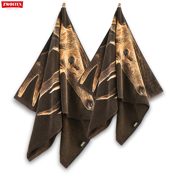 Komplet myśliwskich ręczników bawełnianych Zwoltex - Jeleń - 50x100cm + 70x140cm