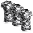 Zestaw 3 sztuk męskich koszulek militarnych T-shirt - urban camo
