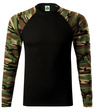 Koszulka longsleeve czarna z kamuflażem zielonym