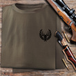 Myśliwska koszulka bawełniana T-shirt kolor brązowy mały nadruk - BYK w WIEŃCU