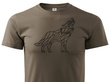 Koszulka T-shirt z myśliwskim nadrukiem geometrycznym Wilk