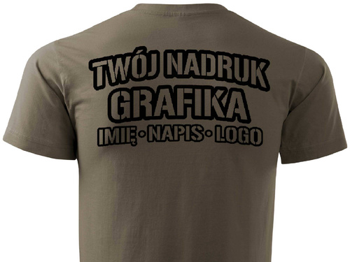Brązowa męska koszulka T-shirt z własnym nadrukiem