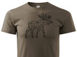 Koszulka T-shirt z myśliwskim nadrukiem geometrycznym Łoś