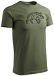 Koszulka T-shirt z myśliwskim nadrukiem geometrycznym Dzik