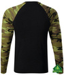 Koszulka longsleeve czarna z kamuflażem zielonym