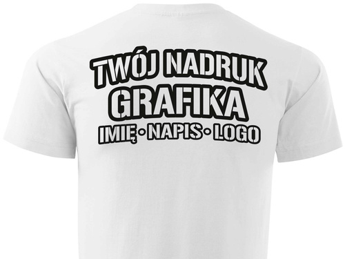 Biała męska koszulka T-shirt z własnym nadrukiem