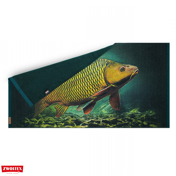 Wędkarski ręcznik bawełniany firmy Zwoltex - wzór Karp - 70x140cm