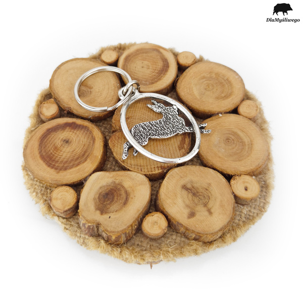 Brelok do kluczy z myśliwskim motywem - ZAJĄC