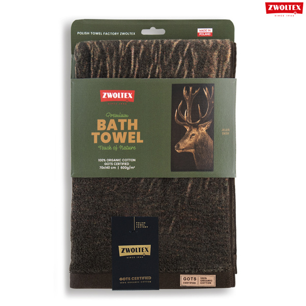 Myśliwski ręcznik bawełniany firmy Zwoltex - wzór Jeleń - 70x140cm