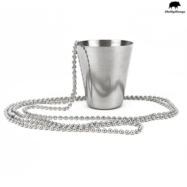 Kieliszek metalowy z łańcuszkiem