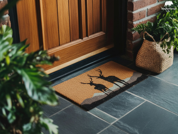 Wycieraczka pod drzwi z myśliwskim wzorem BYKI
