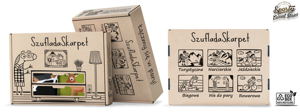 Zestaw 2 par skarpetek myśliwskich w pudełku prezentowym POLOWANIE