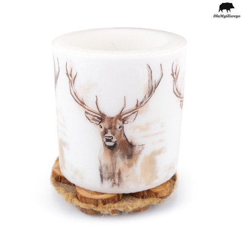 Ozdobna świeca 10cm z myśliwskim motywem GŁOWA BYKA