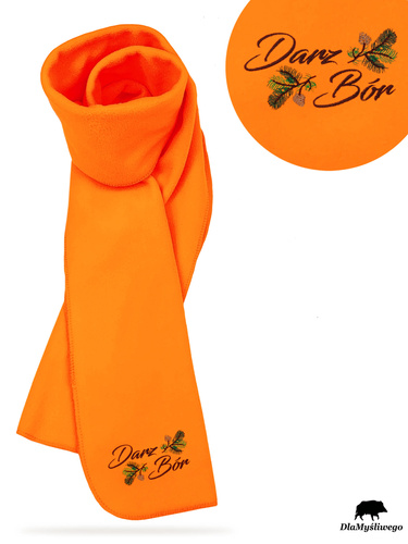 Szalik myśliwski ostrzegawczy fluo - haft DARZ BÓR
