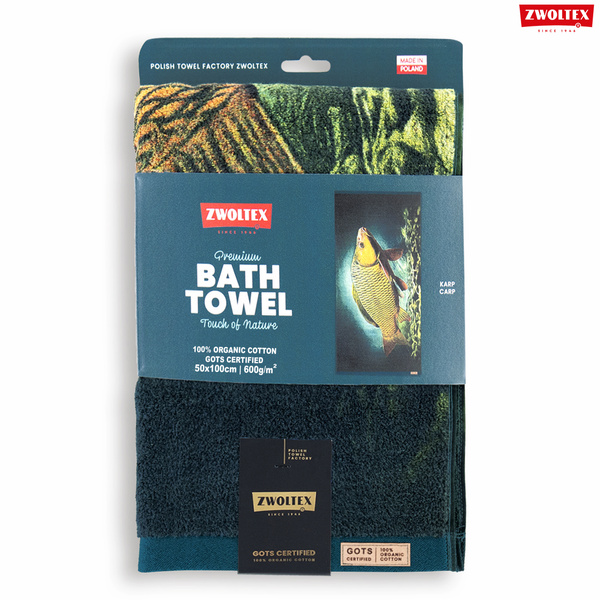 Wędkarski ręcznik bawełniany firmy Zwoltex - wzór Karp - 50x100cm
