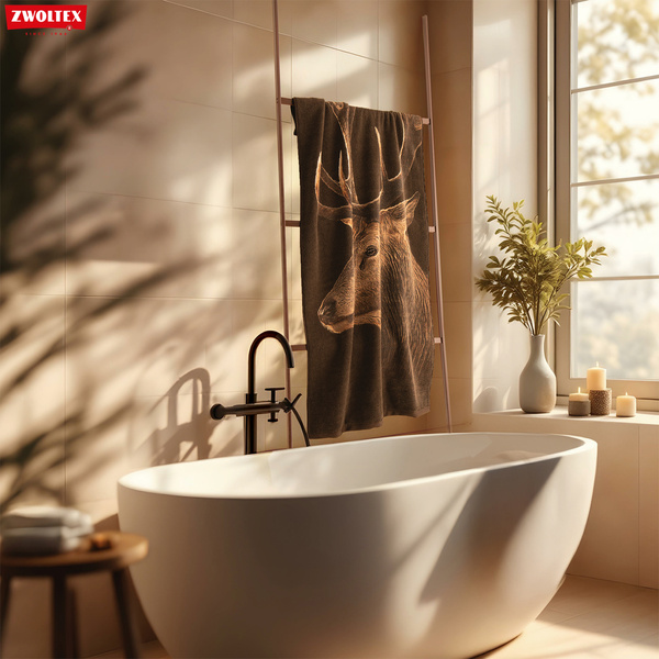 Myśliwski ręcznik bawełniany firmy Zwoltex - wzór Jeleń - 70x140cm