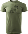 Koszulka T-shirt z myśliwskim nadrukiem geometrycznym Łoś