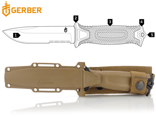 Nóż taktyczny z głownią stałą GERBER Strongarm SE coyote
