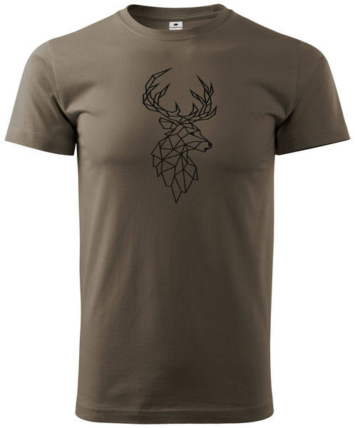 Koszulka T-shirt z myśliwskim nadrukiem geometrycznym Byk