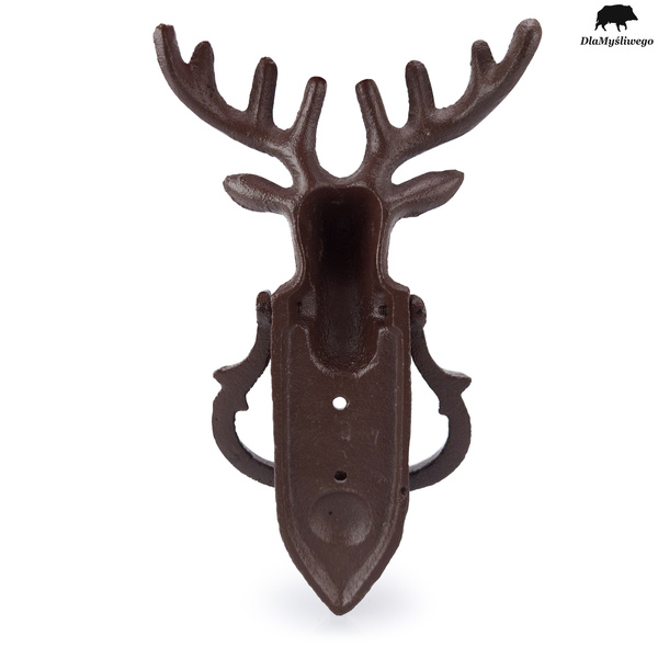 Żeliwna kołatka do drzwi z myśliwskim wzorem GŁOWA BYKA