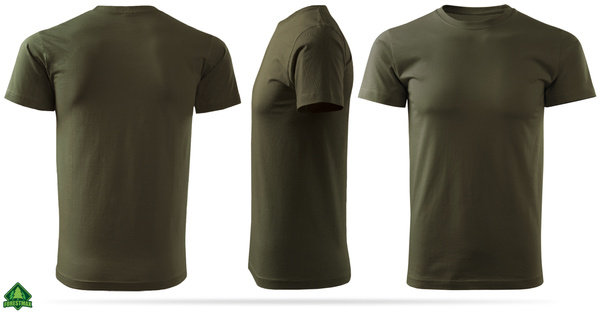 Bawełniana wojskowa koszulka T-shirt MON / WOT - kolor zieleń wojskowa