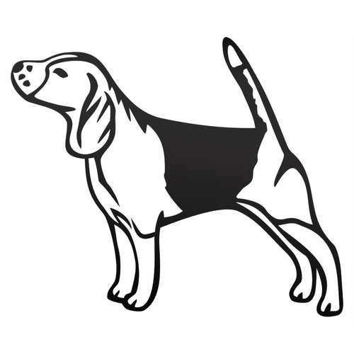 BEAGLE odblaskowa naklejka na auto czarna