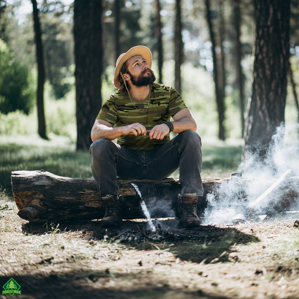 Męska koszulka militarna T-shirt - woodland camo