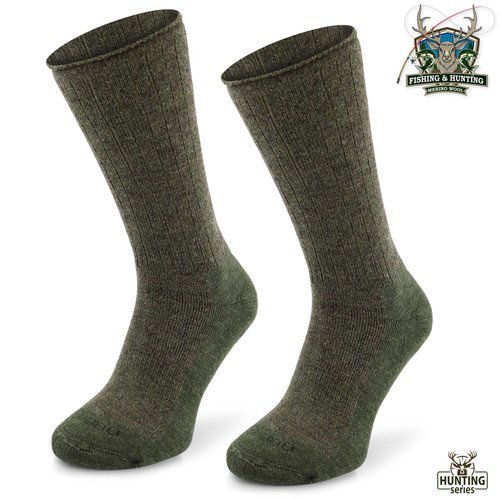 Myśliwskie skarpety wełniane merino z bezuciskowym ściągaczem Comodo SMG2
