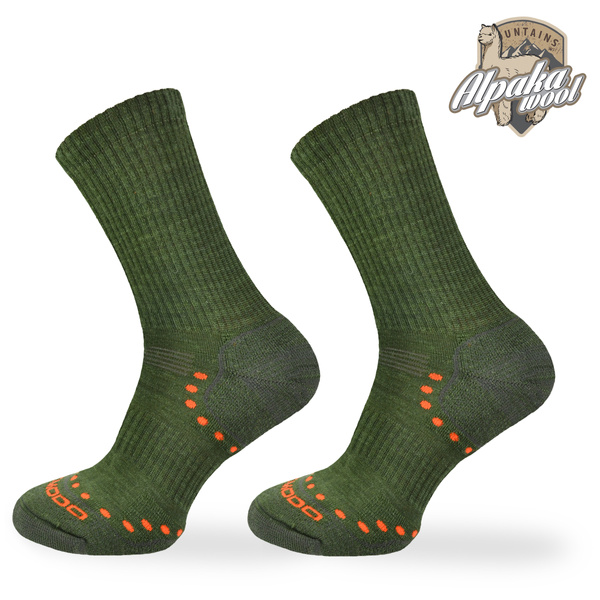 Skarpety outdoorowe STAL khaki – merino, alpaca