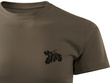 Myśliwska koszulka bawełniana T-shirt kolor brązowy mały nadruk - LIŚCIE DĘBU