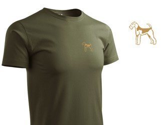 Airedale Terier koszulka zieleń wojskowa