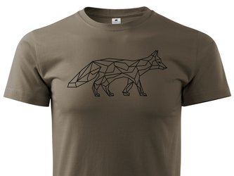 Koszulka T-shirt z myśliwskim nadrukiem geometrycznym Lis