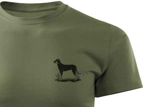 Koszulka bawełniana T-shirt khaki, mały nadruk - GOŃCZY POLSKI