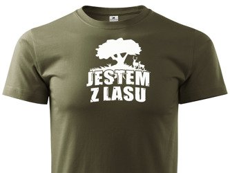 Koszulka myśliwska zieleń wojskowa – Jestem z lasu